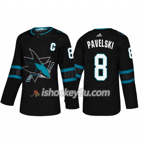 Mænd NHL San Jose Sharks Trøje Joe Pavelski 8 Adidas 2018-19 Alternate Authentic